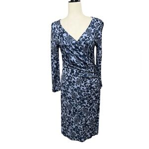 TORY BURCH Michele Faux Wrap Long Sleeve Floral Dress